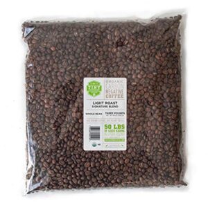 tiny footprint coffee - signature blend, light roast, usda organic coffee - whole bean coffee, fair trade, shade grown & carbon negative - you drink coffee, we plant trees, 3 pounds