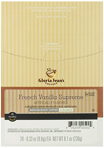 Gloria Jean's Coffees, French Vanilla Supreme K-Cup Portion Pack for Keurig Brewers 24-Count