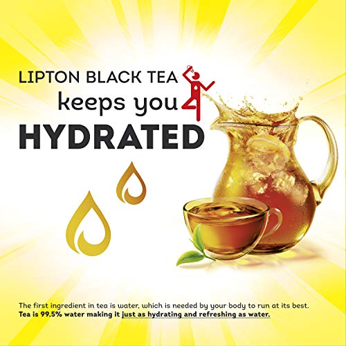Lipton Black Iced Tea Bags, Unsweetened, Can Support Heart Health, Gallon Size, 48 Count (Pack of 2)