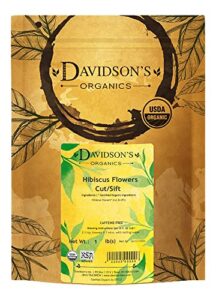 davidson's organics, hibiscus flowers c/s, loose leaf tea, 16-ounce bag