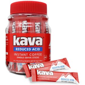 kava low acid instant coffee single serve stick packets, 20 count