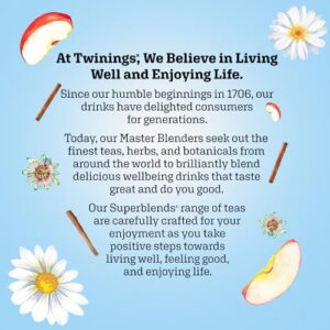 Twinings of London Daily Wellness Tea Unwind Sleep Supporting Passionflower & Camomile, Spiced Apple & Vanilla, Flavored Herbal Tea 18 Count