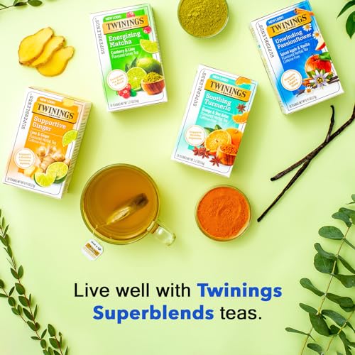 Twinings of London Daily Wellness Tea Unwind Sleep Supporting Passionflower & Camomile, Spiced Apple & Vanilla, Flavored Herbal Tea 18 Count