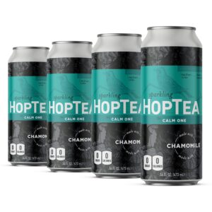 hoplark sparkling hoptea - the calm one (12pk - 16oz cans)- craft brewed na beer alternative - gluten-free, non gmo, zero calories, sugar-free, caffeine-free, unsweetened, sparkling tea + water + hop