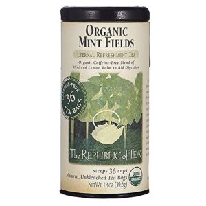 republic of tea, tea herbal mint fields organic, 36 count