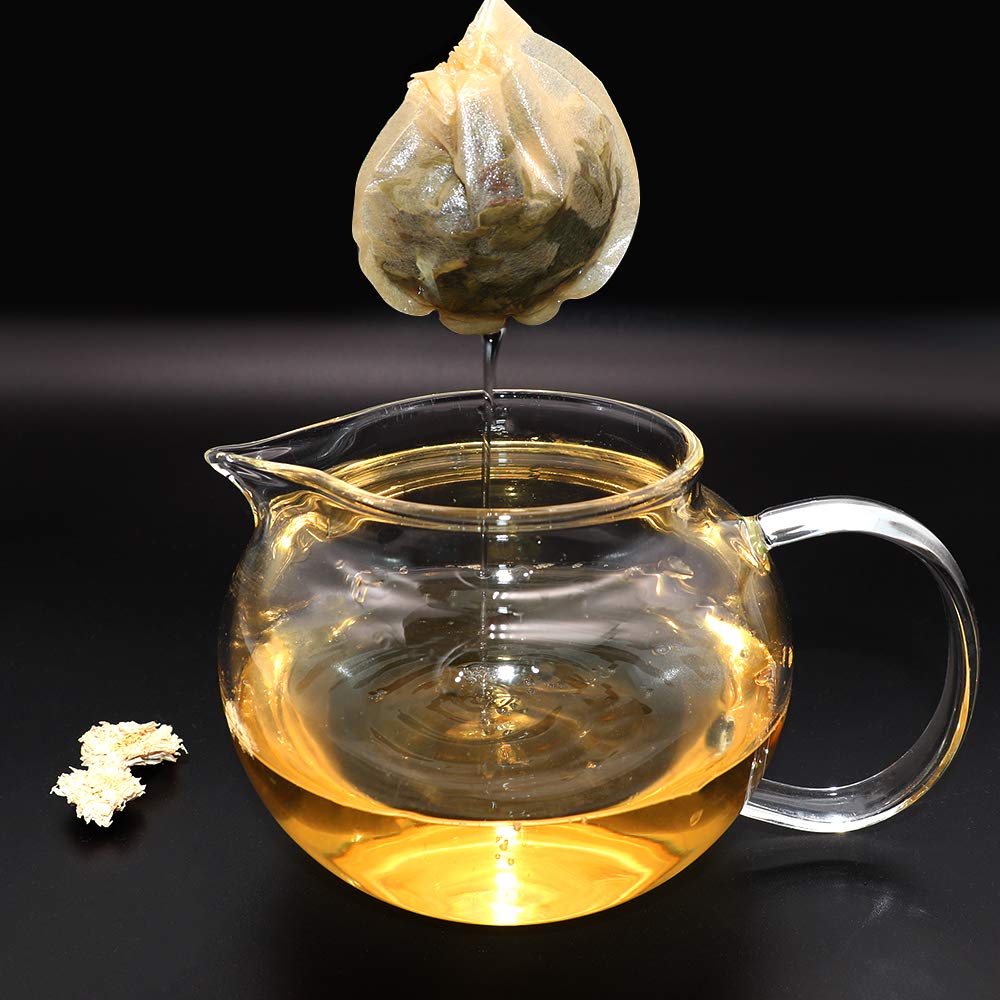 100Pcs Disposable Tea Filter Bags 2.65 x 2.95 Inches Natural Tea Infuser Unbleached Material Drawstring Round Tea Bag Empty Tes Bags for Loose Leaf Tea