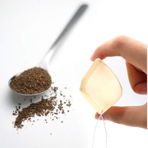 100Pcs Disposable Tea Filter Bags 2.65 x 2.95 Inches Natural Tea Infuser Unbleached Material Drawstring Round Tea Bag Empty Tes Bags for Loose Leaf Tea