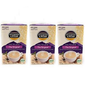 oregon chai original chai tea latte mix 3 pack (3 pack, 8 count each) -on the go instant chai tea latte mix - 3 pack oregon chai tea mix (24 packets)