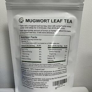 Organic Mugwort Tea Bags - Mugwort Herb Dried Leaves, Pure Natural Artemisia Vulgaris Herbal Tea, Caffeine Free, 30 Tea Bags