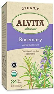 alvita organic rosemary herbal tea bags, 24 count