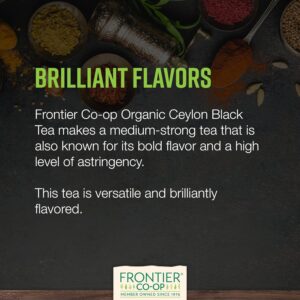 Frontier Co-op Organic Ceylon Black Tea, 1-Pound Bulk, High-Grown Orange Pekoe, Medium-Strong Tea Body, Kosher, Fair Trade