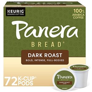 panera bread dark roast coffee, keurig single single serve coffee k-cup pods, 12 count (pack of 6)