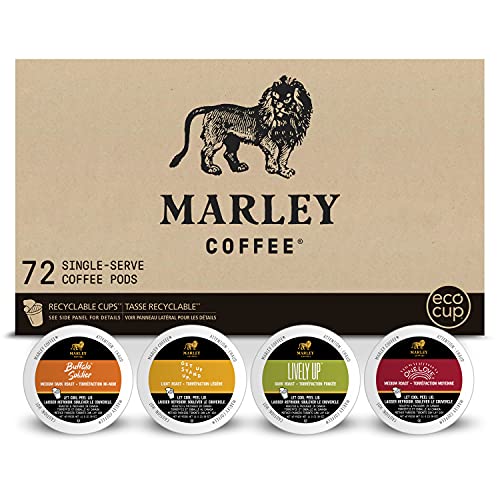 Marley Coffee Variety Pack, Fairtrade Certified Coffee, Keurig K-Cup Brewer Compatible Pods, 12 Count (Pack of 6)