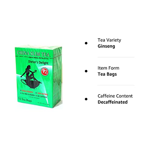 China Slim Tea Dieter's Delight 72 Tea Bags (NET WT 6.34 OZ (180 g) Made in USA