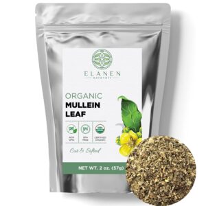 Organic Mullein Leaf 2 oz. (57g), USDA Certified Organic Mullein Leaf Tea, Mullen Leaves, Mullin Leaf, Mullein Smoking Herb, Mullein Organic Tea, Mullien Leaf, Cut & Sifted