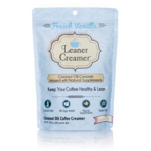 leaner creamer coconut oil coffee creamer french vanilla 9 87 oz 280 g