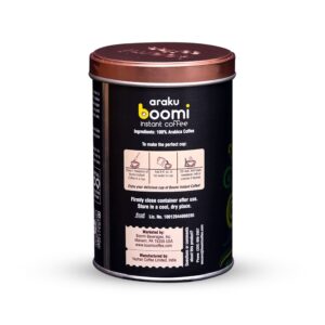 Araku Boomi Premium Single Origin Instant Coffee Powder, Medium Roast, Made from 100% Arabica Beans from Araku Valley | Best Instant Coffee | 3.5 Ounce Tin (2 Pack) (Up to 100 Cups)