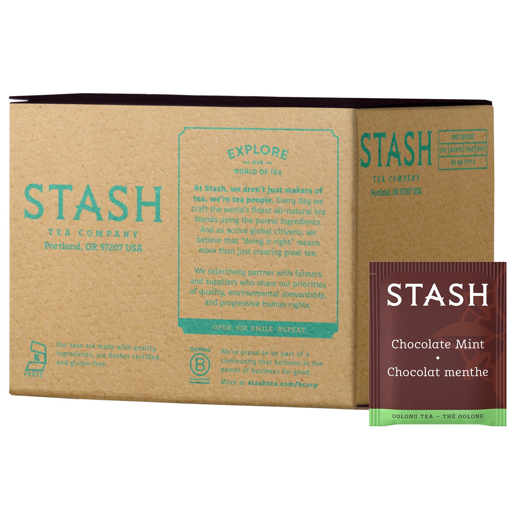 Stash Tea Chocolate Mint Oolong Tea, Box of 100 Tea Bags (Packaging May Vary)