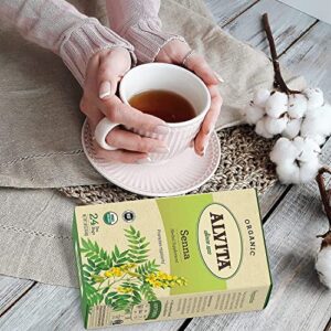 Alvita Organic Senna Herbal Tea - Made with Premium Quality Organic Senna Leaves, And A Mild Bitter Flavor, 72 Tea Bags (3 Pack)