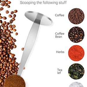 WILLIZTER Two-in-One Stainless Steel Coffee Scoop Tamping Dual-Purpose Coffee Spoon Powder Hammer Tamper Multi Function Spoon Holder Coffee Tools for Measuring and Tamping