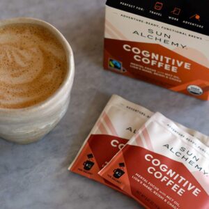 Sun Alchemy Cognitive Coffee with Organic MCT Oil, Fair-Trade Coffee, Lion’s Mane, Reishi & Chaga - 10 Sachets