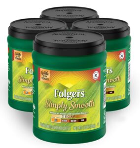 folgers simply smooth decaf coffee mild 4 pack , mild roast, 11.5 ounce (packaging may vary) - 4 pack bundle