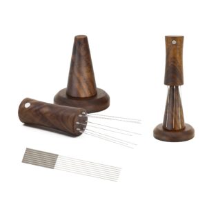 handmade walnut wdt tool v2.0 built-in magnet handle and stand | 8 needles built-in + 8 extra needles 0.35mm for replacement