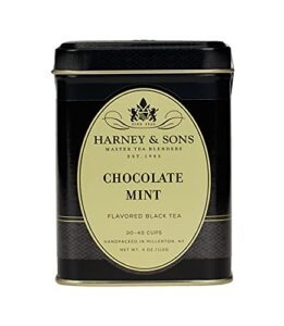 harney & sons loose leaf black tea, chocolate mint, 4 ounce