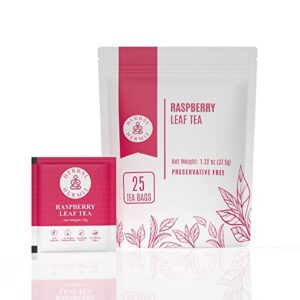 Red Raspberry Leaf Tea, 25 Raspberry Tea Bags Supports Fertility, Pregnancy, Prenatal Labor and Uterus Health, Caffeine Free Pure Leafs Raspberry Tea - Herbal Tea