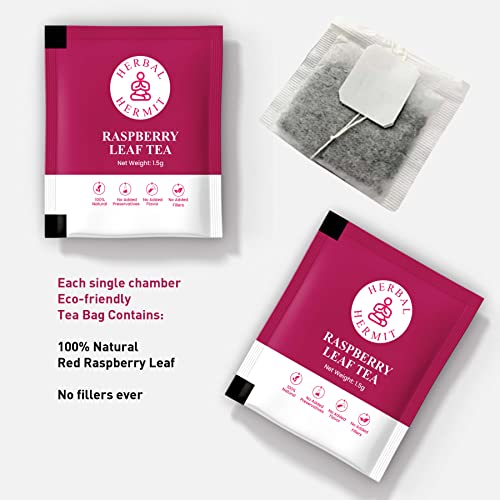 Red Raspberry Leaf Tea, 25 Raspberry Tea Bags Supports Fertility, Pregnancy, Prenatal Labor and Uterus Health, Caffeine Free Pure Leafs Raspberry Tea - Herbal Tea