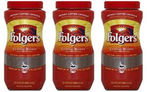 folgers classic roast instant coffee crystals - 16 oz (pack of 3)