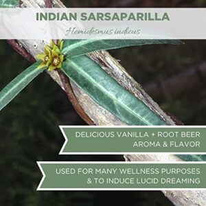 Organic Sarsaparilla Root 4 oz. (113g), USDA Certified Organic Indian Sarsaparilla Root Tea, Hemidesmus Indicus Sasparilla, Sarsparilla Root Organic, Zarzaparrilla, Cut & Sifted