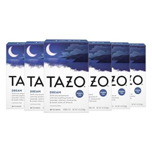 tazo dream herbal tea bags, nighttime team, 20 count (pack of 6)
