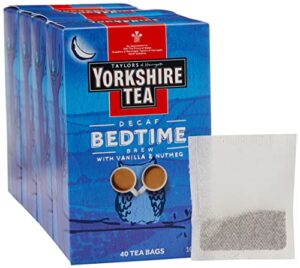 yorkshire tea bedtime brew tea bags, pack of 4 (total of 160 tea bags)