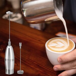 KORCCI Milk Frother Handheld, Protein Powder Mixer, Automatic Double Whisk for Coffee, Battery Operated Electric Foamer Maker For Cappuccino, Lattes, Macchiato, Hot Chocolate, Matcha, Egg