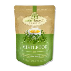 mistletoe tea - pure herbal tea series by palm beach herbals (30ct) [packaging may vary]