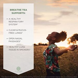 Organic Breathe Tea 4 oz. (113g), USDA Certified Organic Lung Tea, Bronchial Wellness Tea, Smokers Tea, Respiratory Tea, Gordo Lobo Herbs Tea, Mullein Detox Lungs Tea Organic