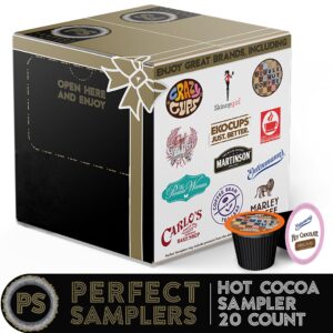 Perfect Samplers Hot Chocolate Pods Variety Pack Sampler, Hot Cocoa Single Serve Cups for Keurig K Cup Brewers, 20 Count
