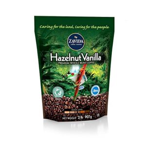 zavida coffee hazelnut vanilla whole bean - 2lb (pack of 2)