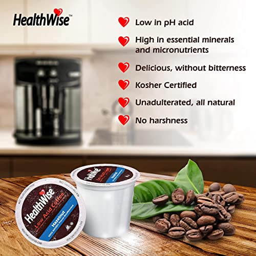 Healthwise Hazelnut Decaf Low Acid Coffee K-Cups - Swiss Water Process - Acid Reflux, Heartburn, Gastro Issues - Healthier Coffee For Sensitive Stomachs - Available In 4 Different Flavors - 12 Count