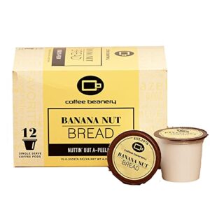 banana nut bread coffee pods by coffee beanery | 12ct flavored coffee pods medium roast coffee pods| 100% specialty arabica coffee| gourmet coffee pods
