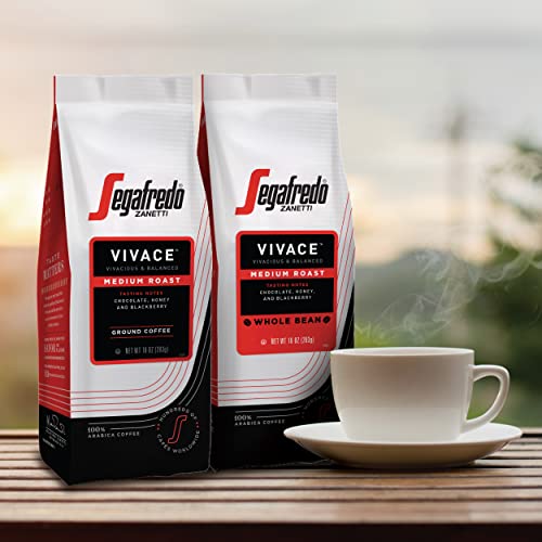 Segafredo Zanetti Ground Coffee, Vivace Medium Roast, Made with Arabica Beans, Vivacious and Balanced Flavor