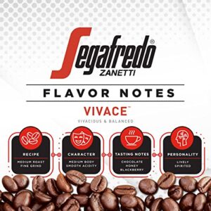 Segafredo Zanetti Ground Coffee, Vivace Medium Roast, Made with Arabica Beans, Vivacious and Balanced Flavor