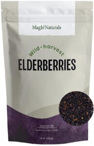 magjo naturals dried elderberry (1 pound) wild harvest, elder berries, elderberries packaged in usa,