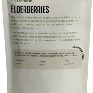 MagJo Naturals Dried Elderberry (1 Pound) Wild Harvest, Elder Berries, Elderberries Packaged in USA,