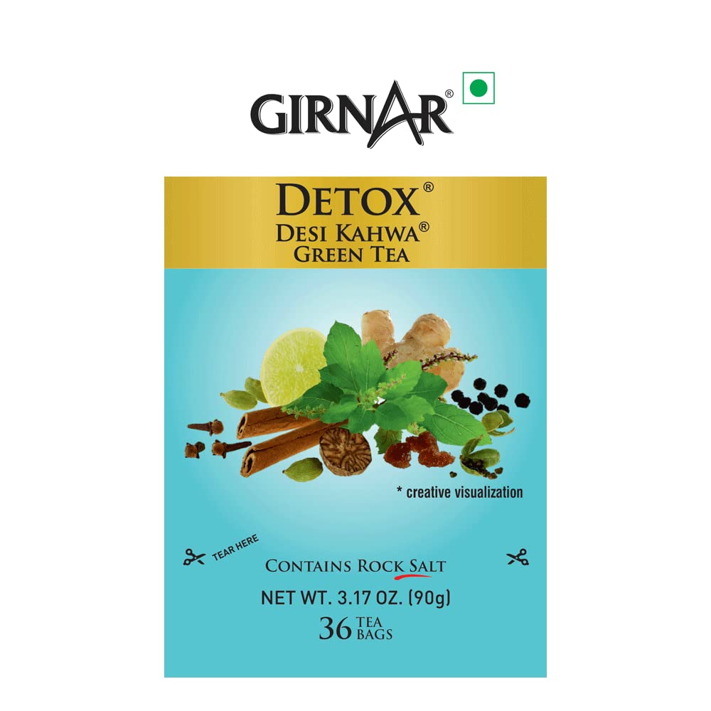 Girnar Detox Green Tea, (36 Teabags)