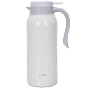 gint 51 oz stainless steel thermal coffee carafe, double walled vacuum thermos, 12 hour heat retention, 1.5 liter tea, water, and coffee dispenser (upgraded version white)