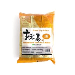authentic maeda-en japanese genmai-cha green tea - 100 foil-wrapped tea bags (pack of 2)