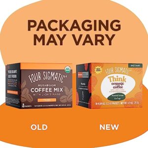 Organic Instant Coffee Powder by Four Sigmatic | Arabica Instant Coffee Singles with Lion's Mane, Chaga and Rhodiola | Mushroom Coffee Instant Mix for Better Focus and Immune Support | 10 Packets