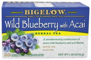 bigelow tea wild blue berry acai bag 1.46 oz ct, blueberry, 20 count, (pack of 1)